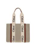 Chloé Woody Shoulder Bag — Beige