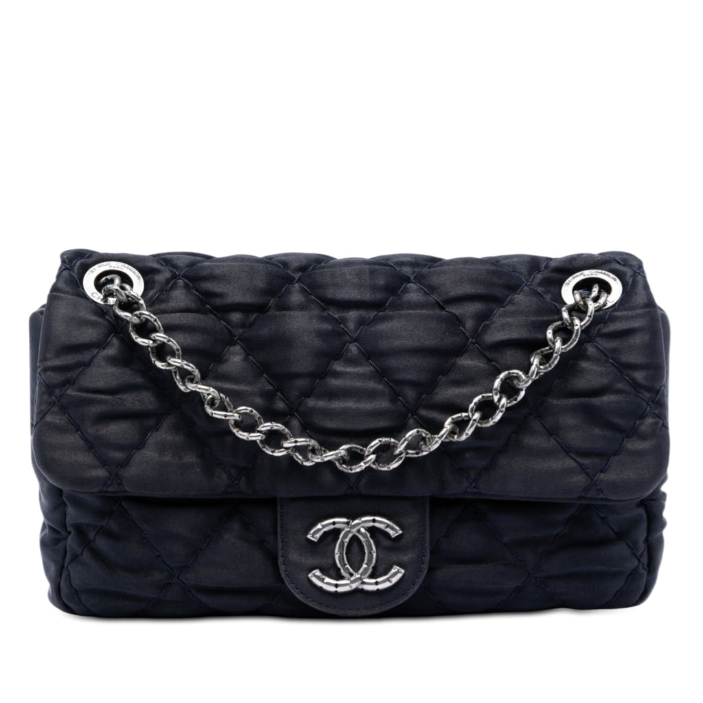 Medium CC Quilted Satin Single Flap