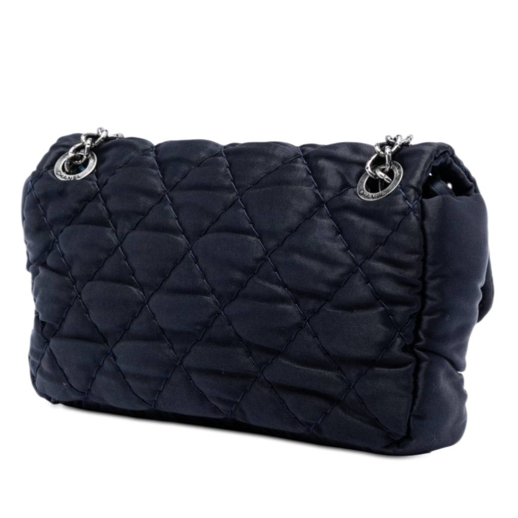 Medium CC Quilted Satin Single Flap