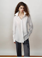 [FF×JW Ghosn Stripe] Lapel contrast classic striped shirt