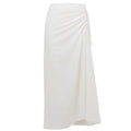 Ivory Ruched Wrap Skirt