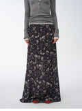 Gallery Dusse Vintage Print Straight Draped Skirt