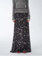 Gallery Dusse Vintage Print Straight Draped Skirt