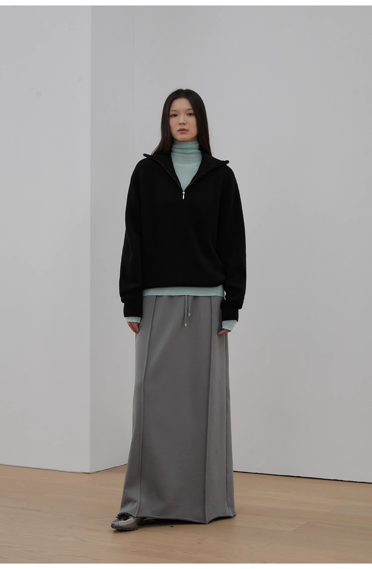 Cloudy StarLazy Dress ,Sporty style color-blocked drawstring women's skirt