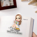 Personalizado de dibujos animados de lectura de caracteres magnético Bookmark Clip con el nombre de cumpleaños de Navidad de regalo para los hombres mujeres amantes de los libros