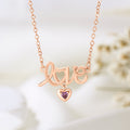 Personalizado 1-3 Familia Corazón Birthstone Amor Charm Collar Joyería con Nombres Aniversario Cumpleaños Regalo para Mujeres