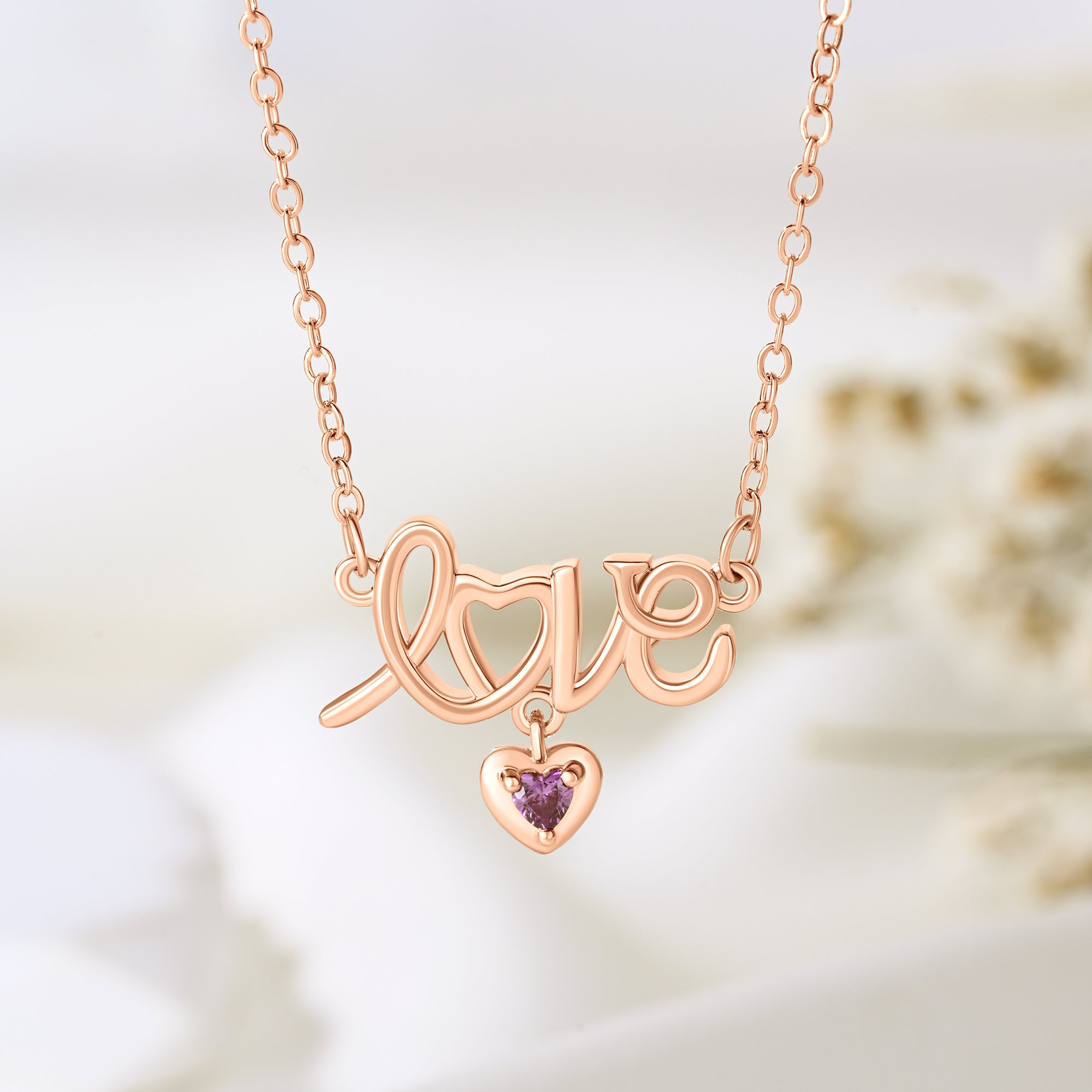 Personalizado 1-3 Familia Corazón Birthstone Amor Charm Collar Joyería con Nombres Aniversario Cumpleaños Regalo para Mujeres