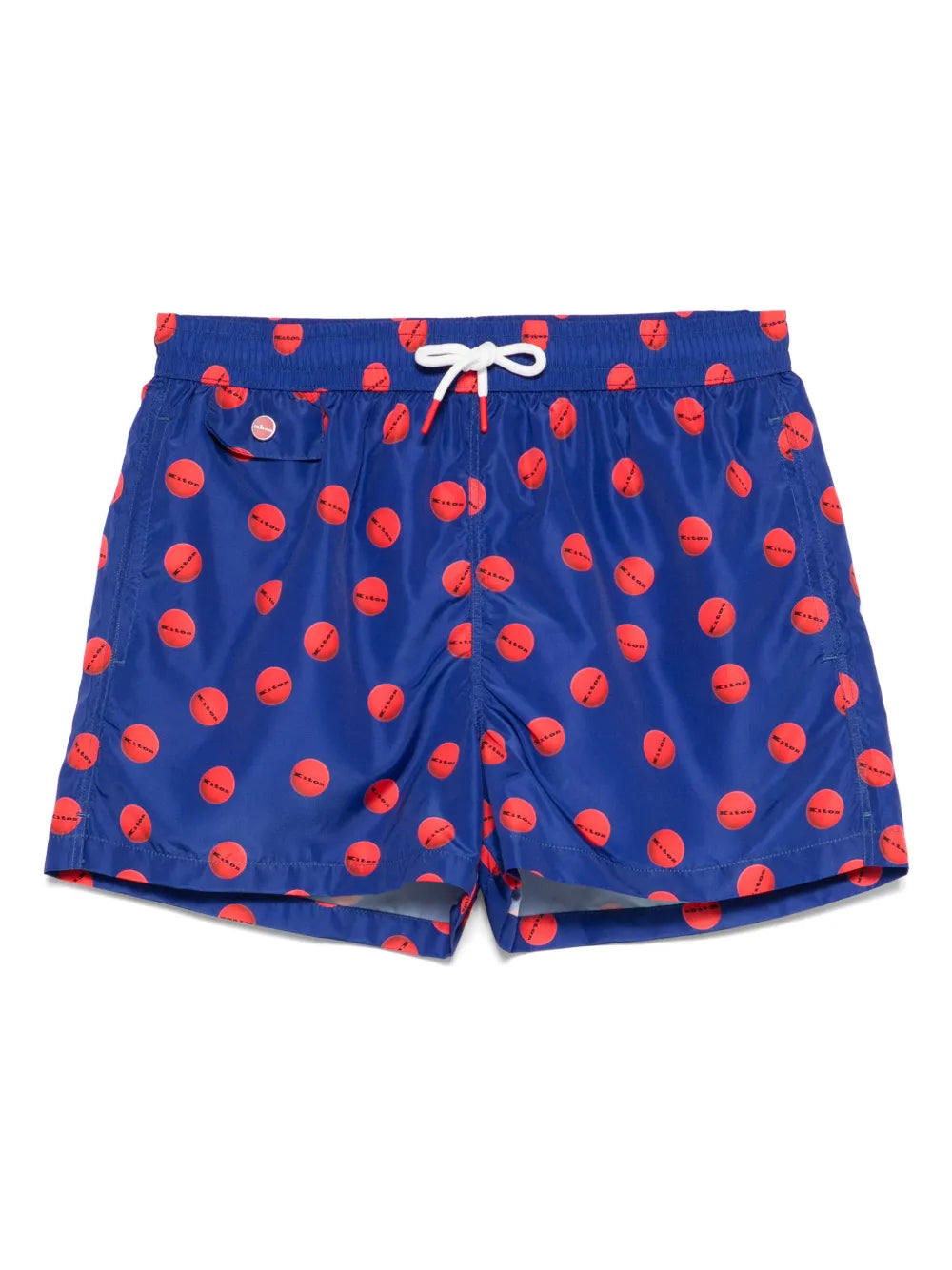 Kiton Logo-Print Swim Shorts — Blue