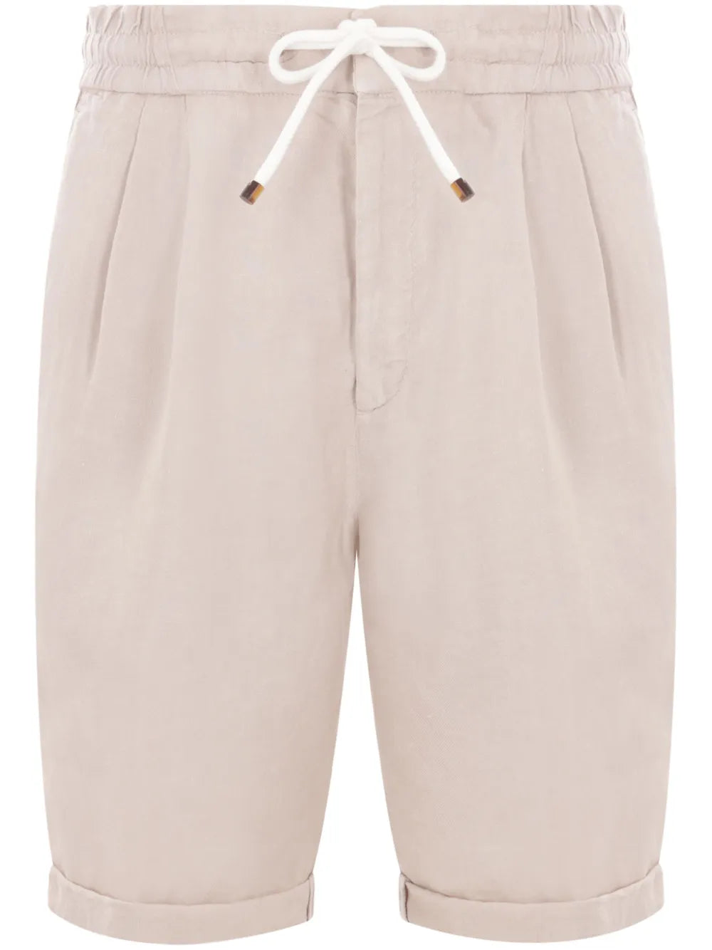 Brunello Cucinelli Linen Track Shorts — Beige