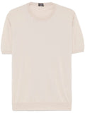 Kiton Cotton Knit T-Shirt — Beige