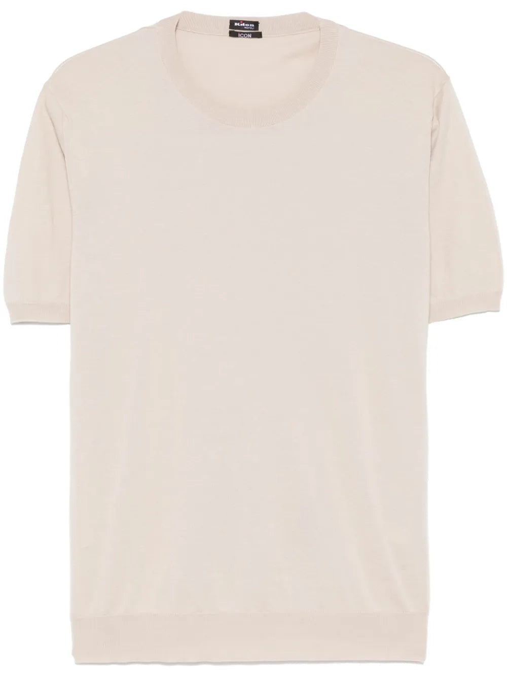 Kiton Cotton Knit T-Shirt — Beige