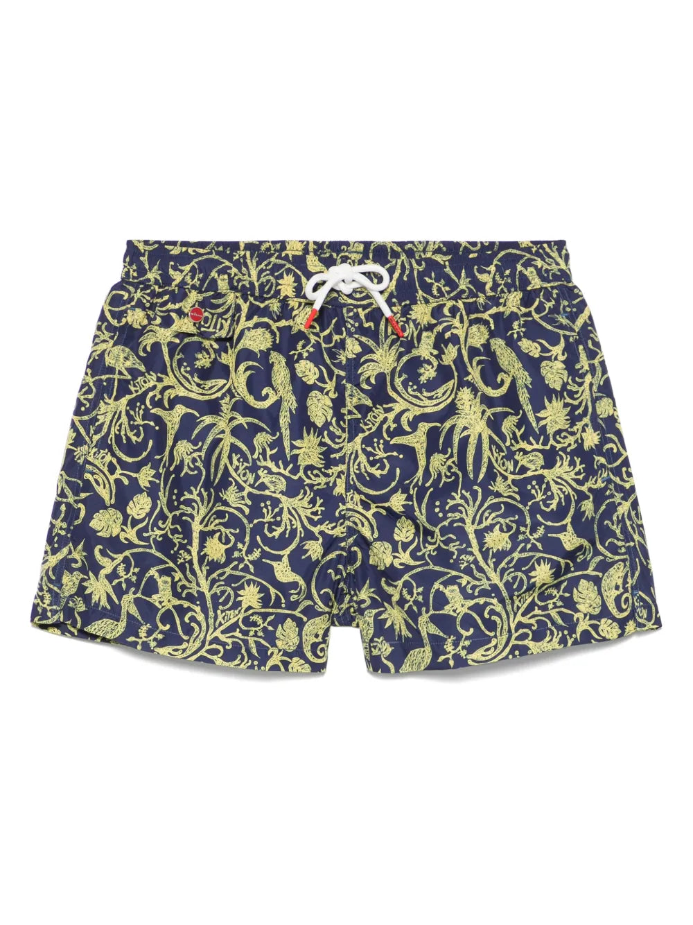 Kiton Abstract-Pattern Print Swim Shorts — Navy