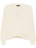 Fabiana Filippi Ribbed Virgin Wool Cardigan — Cream