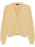 Fabiana Filippi Ribbed Virgin Wool Cardigan — Beige