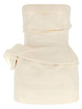 Magda Butrym Off-Shoulder Cotton-Silk Blend Dress — Cream