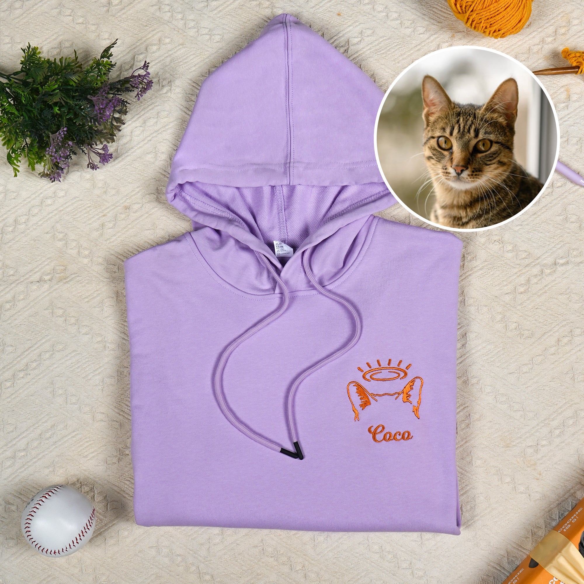 Personalizado bordado perro gato oreja contorno camiseta sudadera con capucha con 1-3 nombres mascota fiesta cumpleaños regalo para amantes de las mascotas