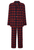 Pijama Hombre Largo Premium Solapa Algodón Franela Cuadros - Rojo 2820_94