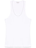 Peserico Beaded Trim-Detail Tank Top — White