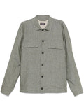 Peserico Linen Mélange-Effect Shirt Jacket — Grey