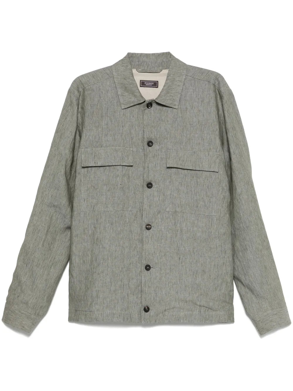 Peserico Linen Mélange-Effect Shirt Jacket — Grey