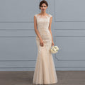 Bridal Wedding Dress Pink Cap Sleeve Long Scoop Mermaid
