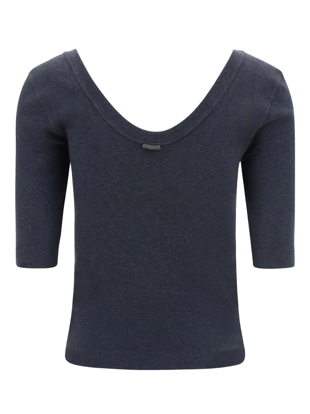 Brunello Cucinelli Scoop Neck T-Shirt — Anthracite Grey