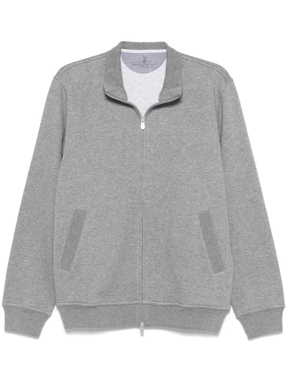 Brunello Cucinelli Mélange-Effect Cotton-Cashmere Sweatshirt — Gray