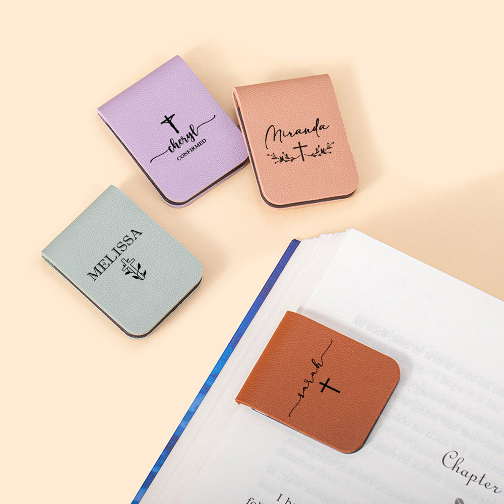 Marca páginas magnético personalizado con cruz y nombre Material de escritorio para lectura Regalo de cumpleaños para ratón de biblioteca cristiano