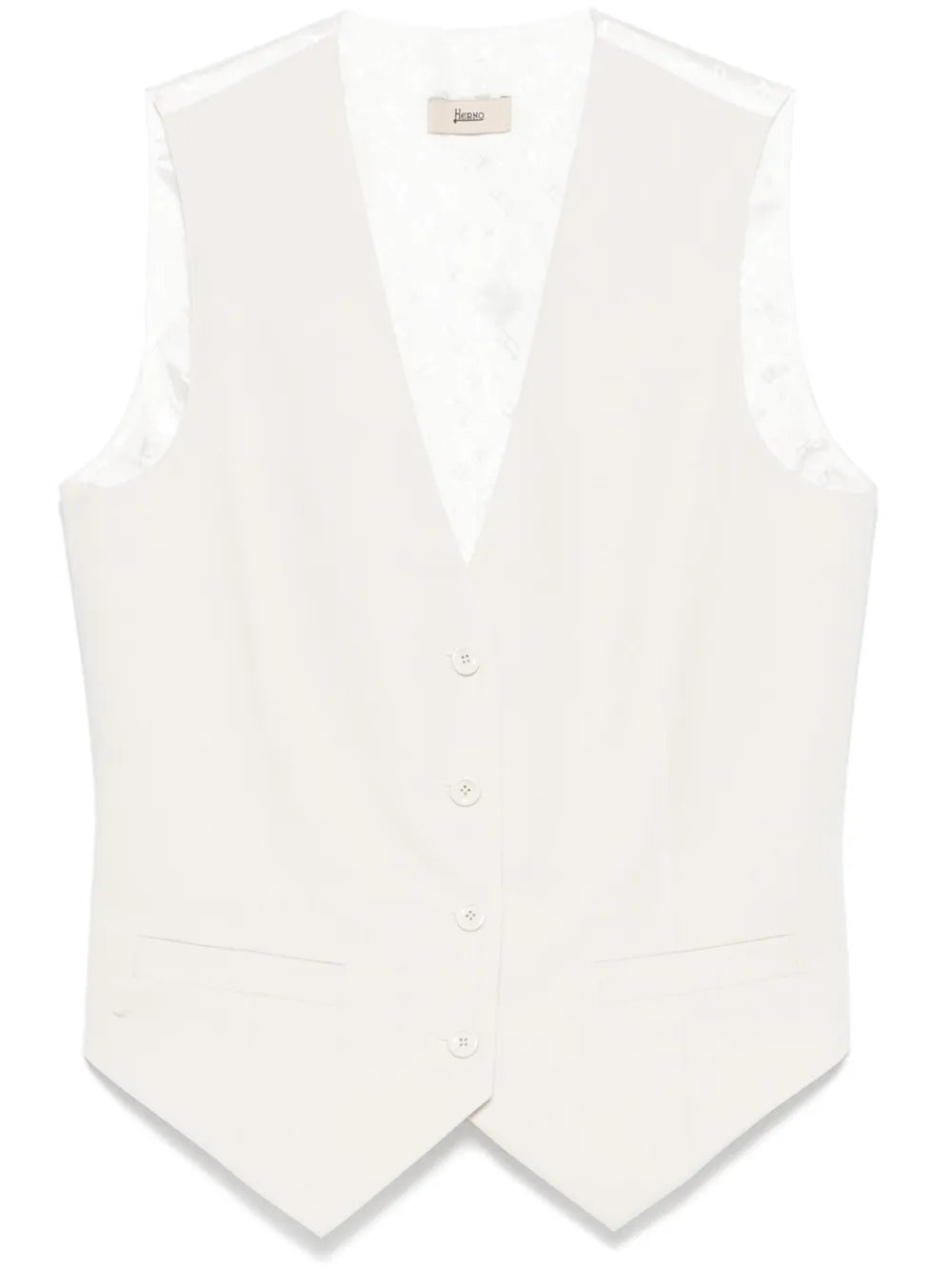 Herno Logo-Jacquard Vest — White