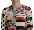 Women's Multicolor Charmeuse Floral Sheath Jaquard Pachwork Dress Silk