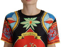 Women's Multicolor Soldier Carretto Silk Top T-Shirt