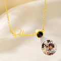 Personalizado collar de proyección de fotos con nombre Dainty Joyería Cumpleaños Aniversario Regalo para Novia Madre Mujer