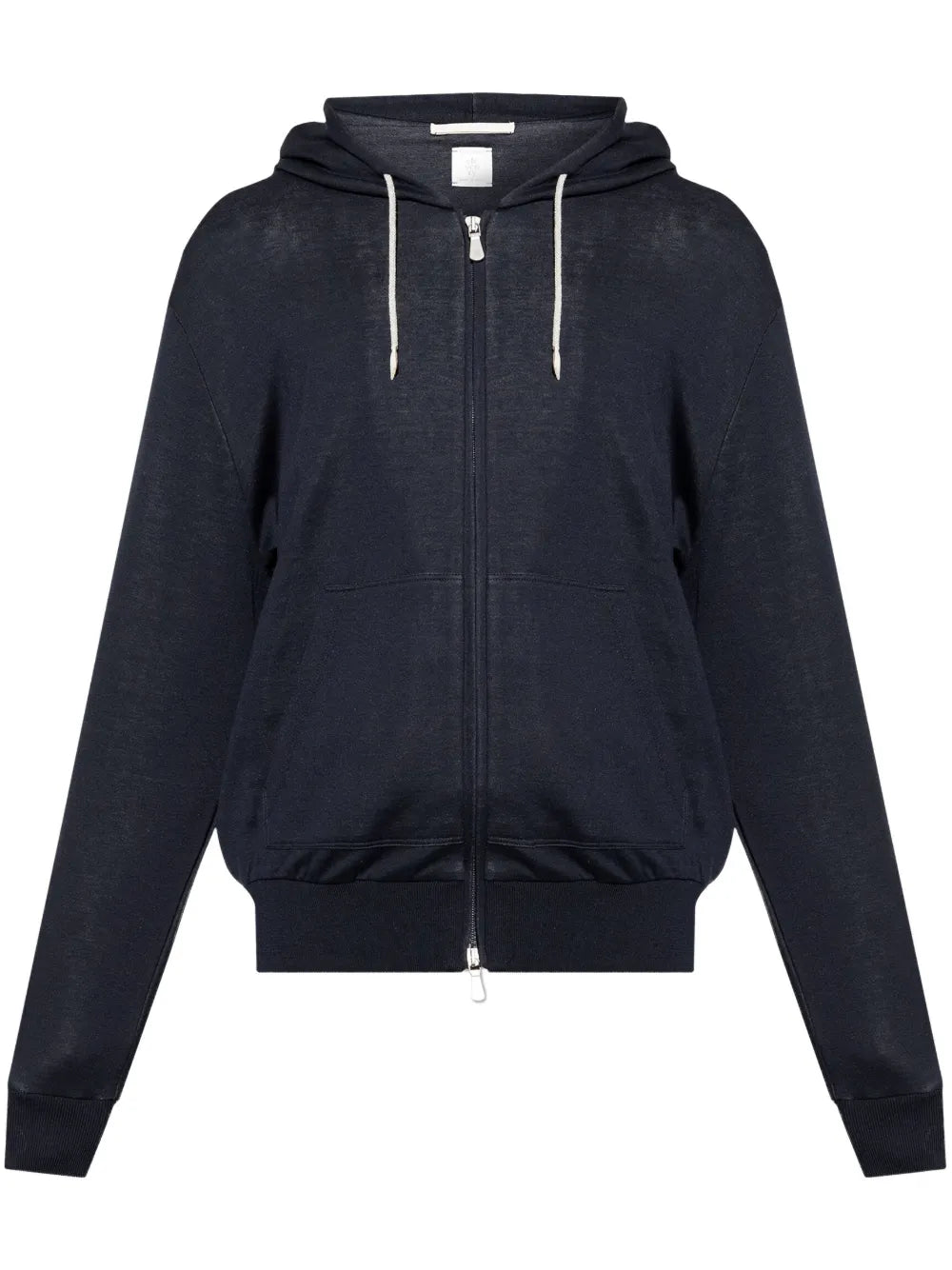 Eleventy Silk-Blend Jersey Hoodie — Navy