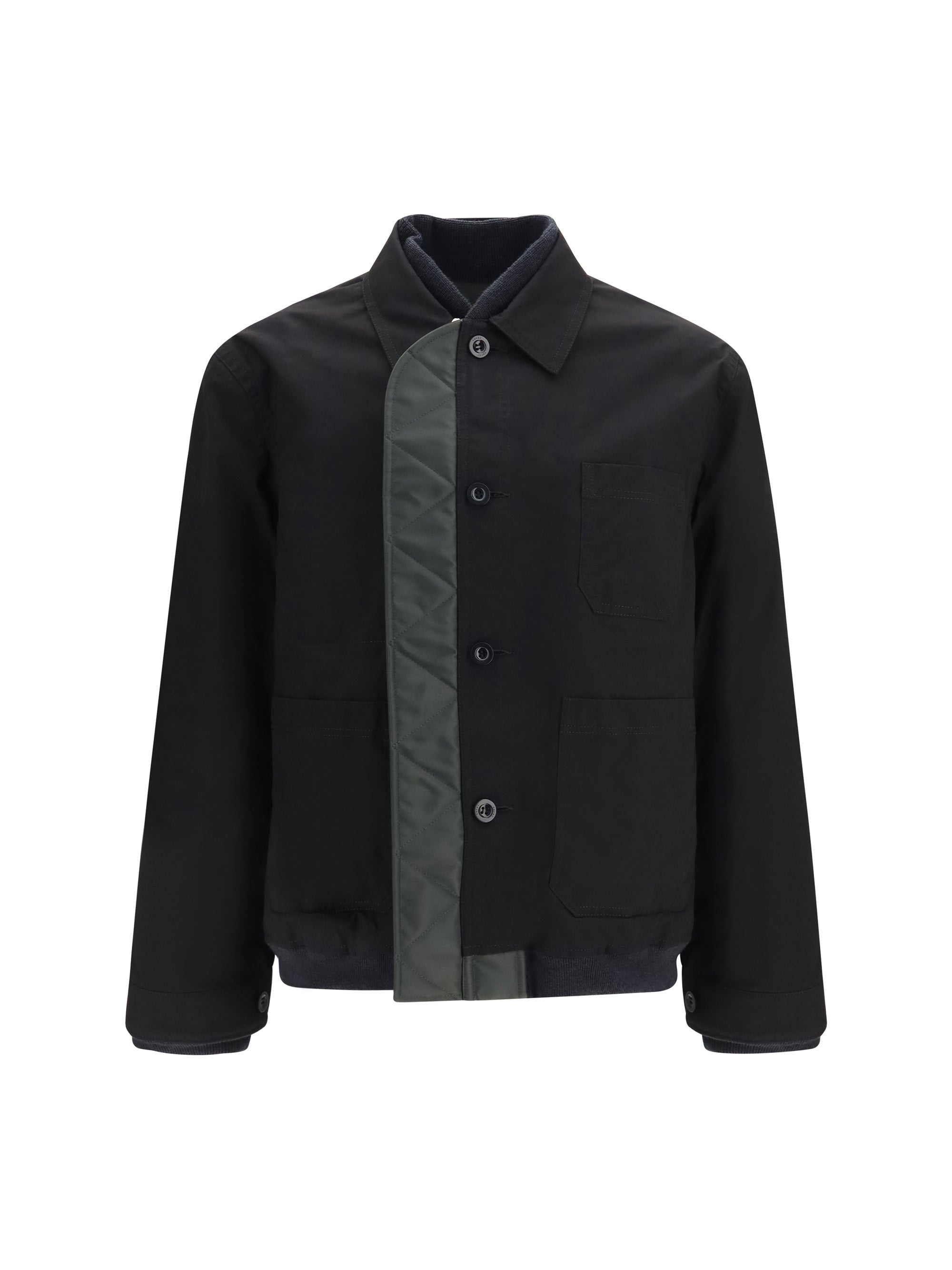 Sacai Nylon Ripstop Twill Bomber Jacket — Black