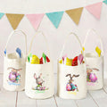 Conejito de Pascua personalizado lindo huevo de conejo Orejas cesta con nombre de Pascua Huevos de Caza Fiesta de Regalos para Niños Niñas