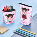 Bolsa de lápices telescópica personalizada con nombre, de dibujos animados para niños Material escolar Regalo de cumpleaños para niños y niñas