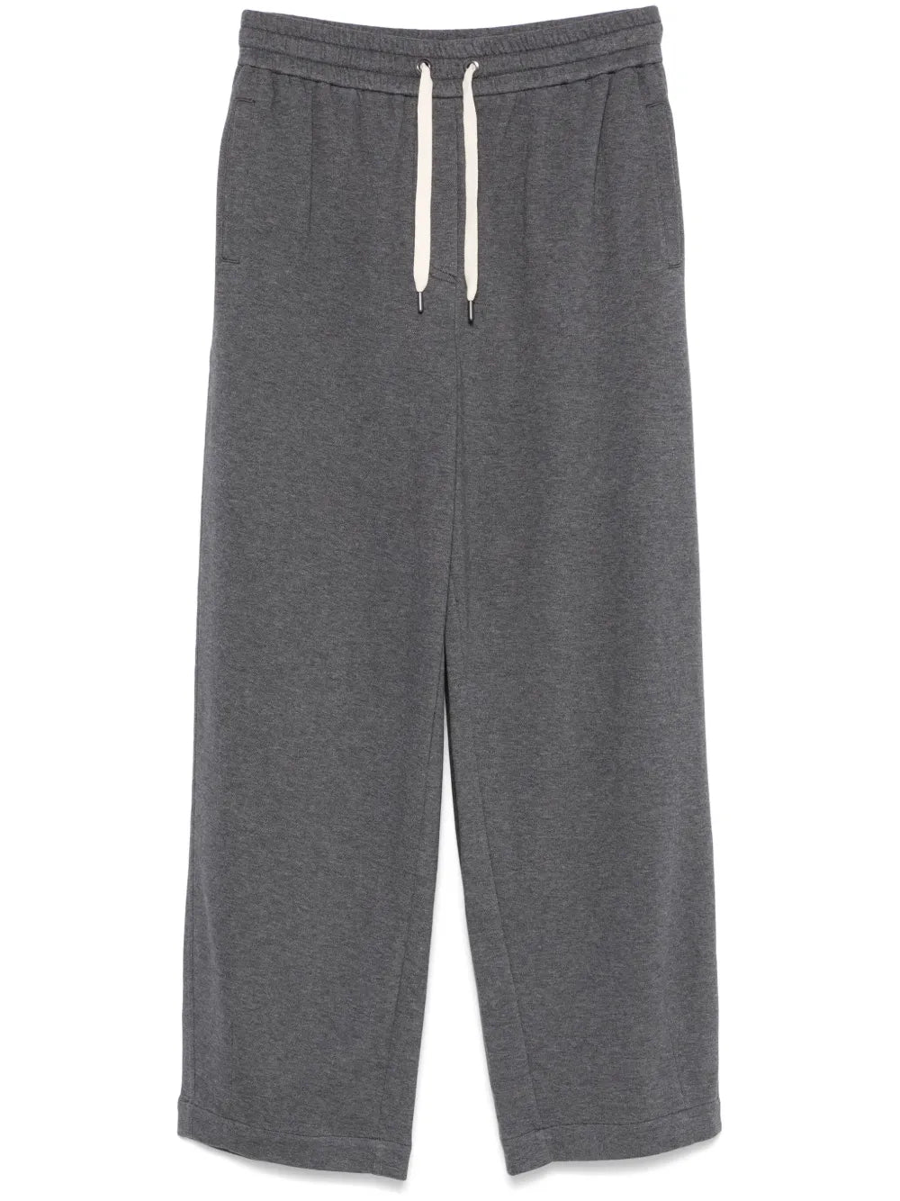 Brunello Cucinelli Drawstring Track Joggers — Gray