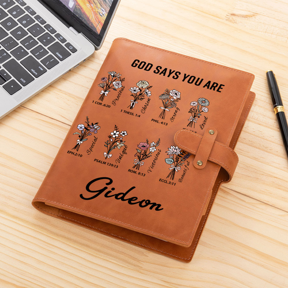 Personalizada Biblia Versículo Nacimiento Flor PU Cuero A5 Libreta Cubierta con Nombre Cumpleaños Navidad Regalo para Mujeres Cristianas