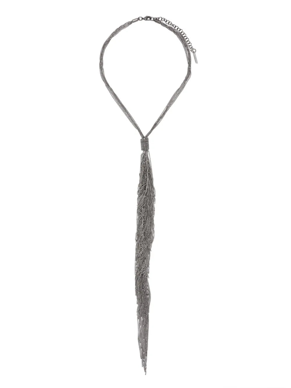 Peserico Draped Tassel Necklace — Silver