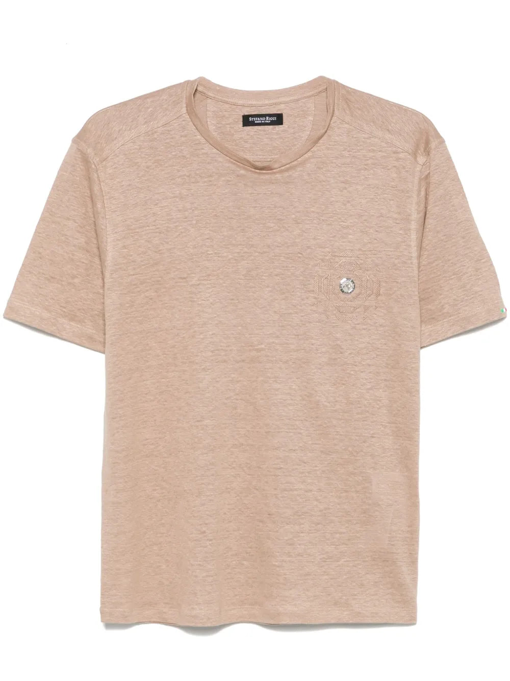 Stefano Ricci Linen T-Shirt — Beige