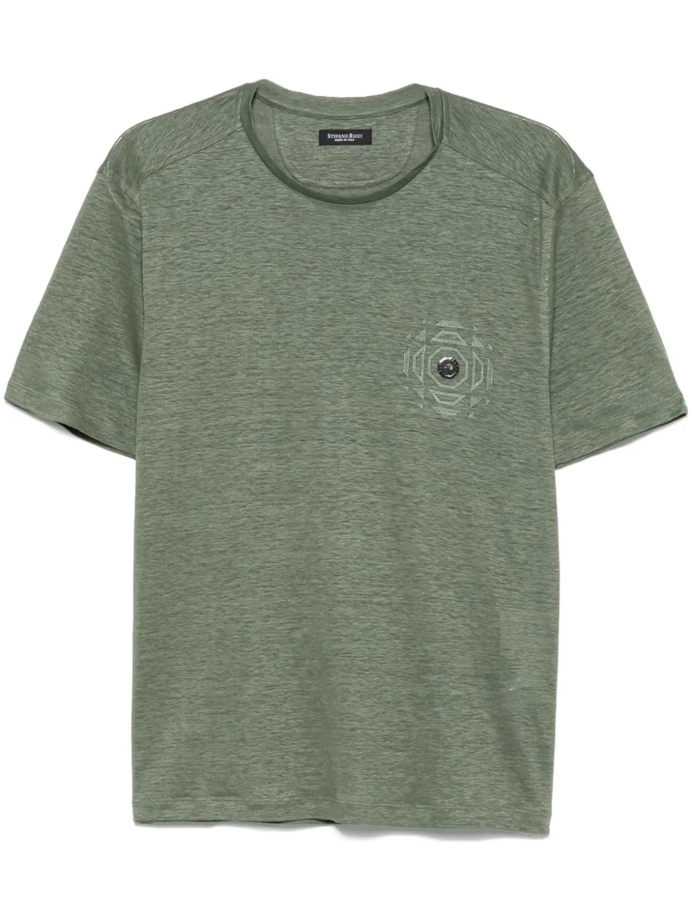 Stefano Ricci Linen T-Shirt — Moss Green