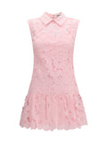 Self-Portrait Guipure Lace Dress — Pink