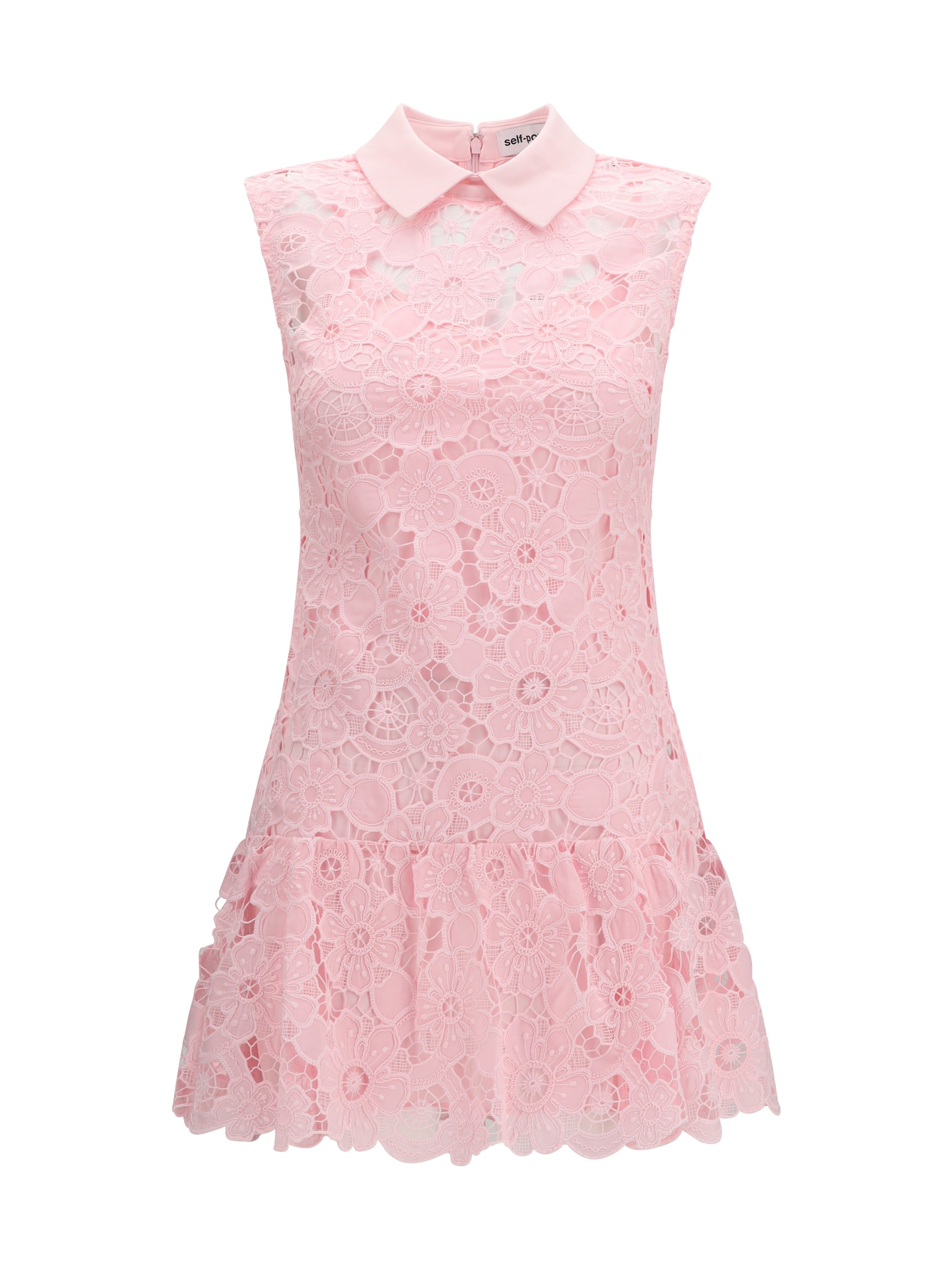 Self-Portrait Guipure Lace Dress — Pink