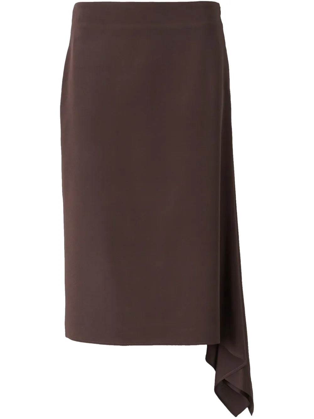 Peserico Draped-Detail Midi Skirt — Brown