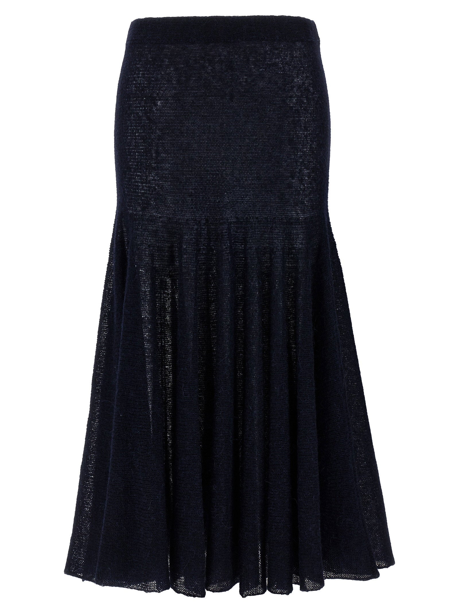 Magda Butrym Wool Blend Knit Maxi Skirt — Black
