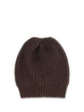 Brunello Cucinelli M32373999 Ribbed Cashmere Beanie — Brown