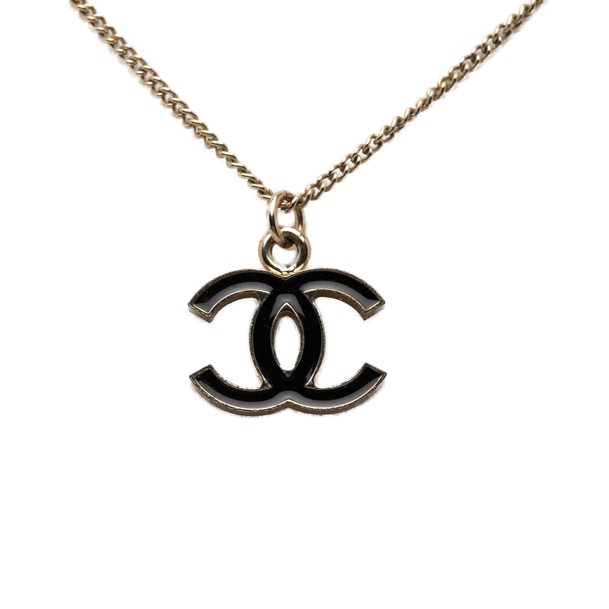 CC Brass Lacquered Pendant Necklace