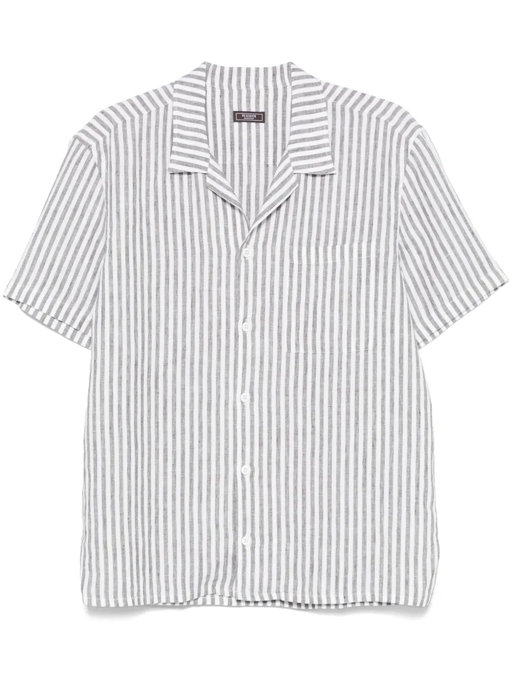 Peserico Striped Linen Shirt — Grey