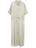 Peserico Satin Midi Dress — Sage Green