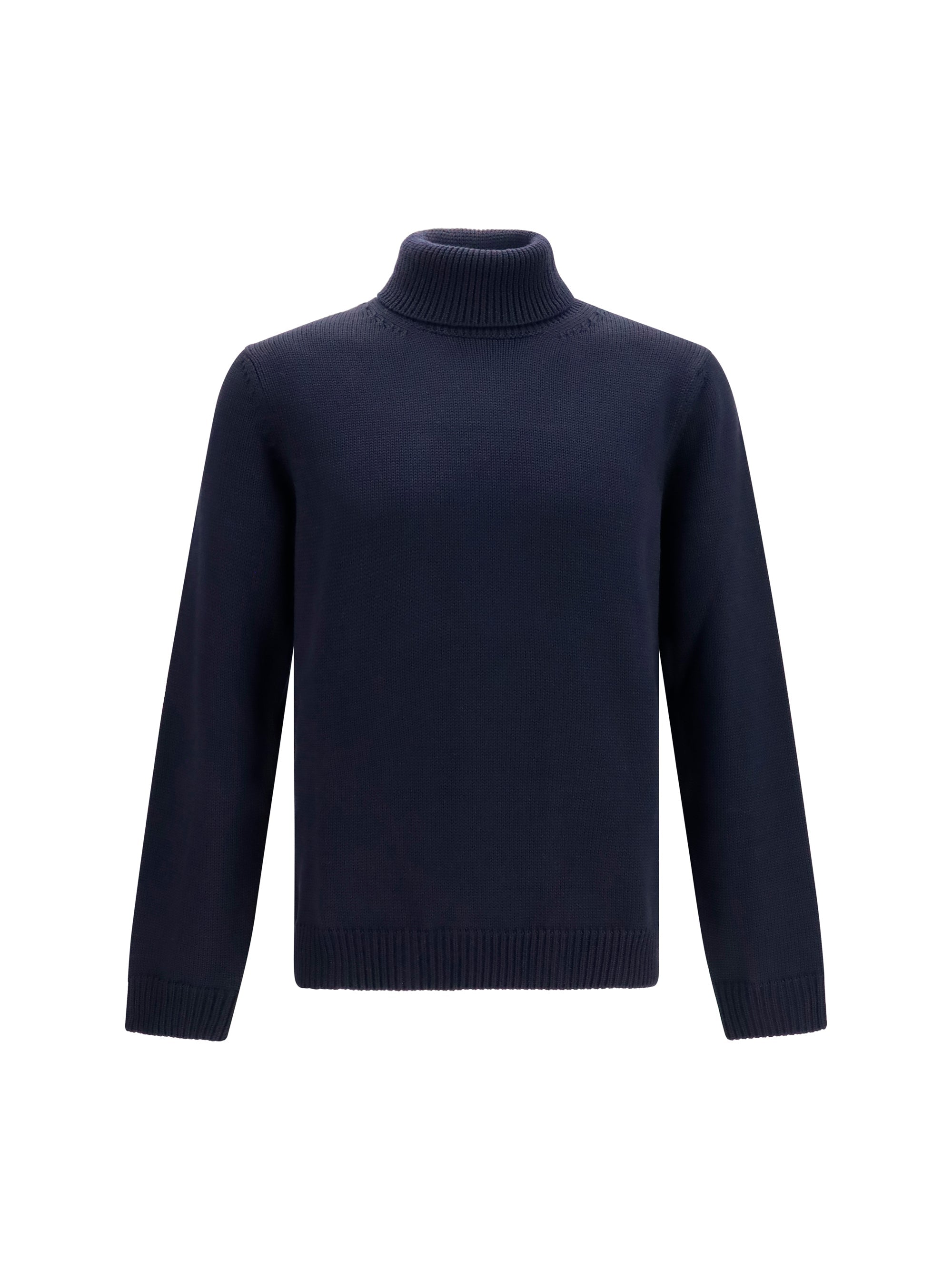 Roberto Collina Merino Wool Turtleneck Sweater — Navy